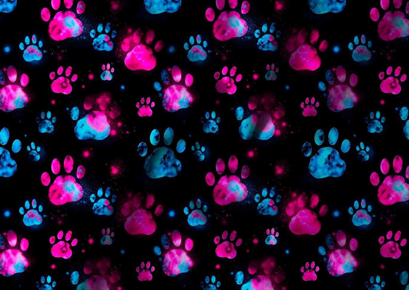 Neon Pfoten Stoff